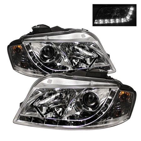 spyder auto  aa drl   audi  chromeclear drl led projector headlights  coupe