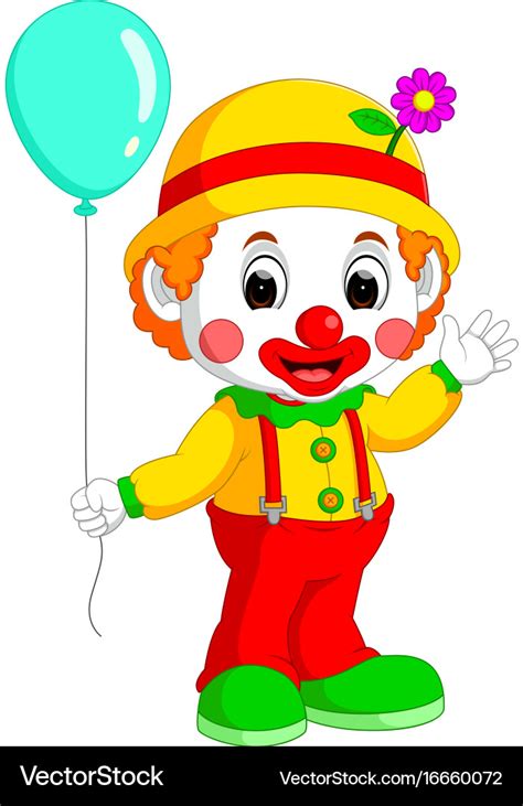 cute clown cartoon royalty  vector image vectorstock