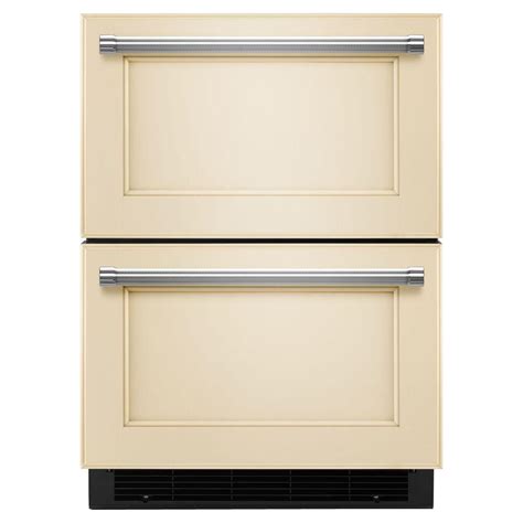 kitchenaid     cu ft double drawer refrigerator freezer  panel ready counter depth