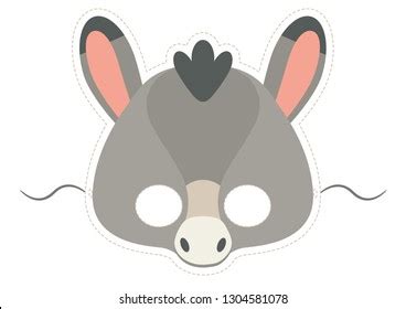 vector mask cute donkey animal mask stock vector royalty