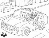 Blippi Police Car Coloring Driving Pages Printable Kids sketch template