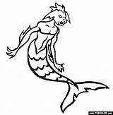 Coloring Merman Pages Thecolor Cryptids sketch template