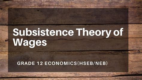 subsistence theory  wages  nepali grade  economics youtube