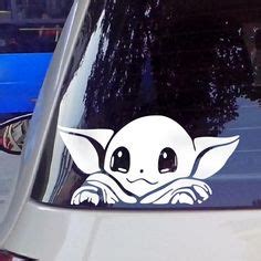 baby yoda peeking vinyl car decal sticker star wars  child mandalorian window