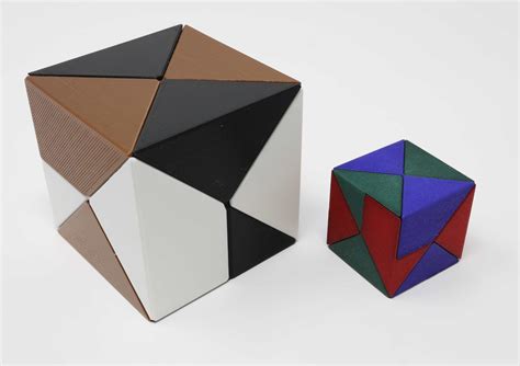 stl file diagonal cube puzzled print design  downloadcults