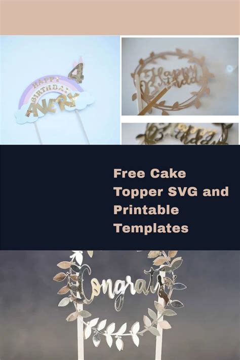 cricut cake topper svg  printable templates diy cake topper