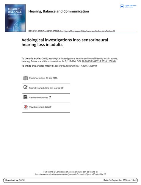 aetiological investigations  sensorineural hearing loss  adults