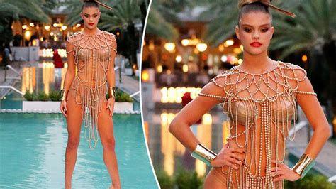 nina agdal sends temperatures soaring in stunning gold