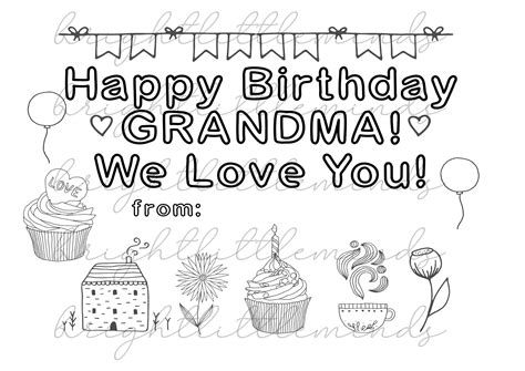 happy birthday grandma card printable