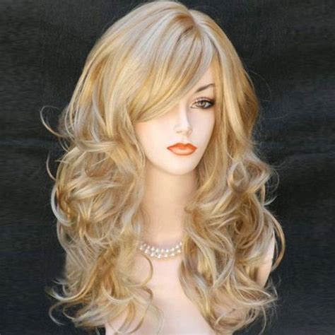 23 Women S Heat Resistant Hair Blonde Middle Long Curly