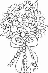 Bouquet Coloring Flower Pages Spring Wedding Flowers Mandala Choose Board Kids sketch template