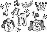 Doodle Dog Easy Choose Board Pet Sketch Vector sketch template