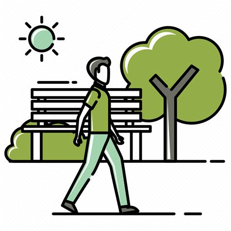 male man nature park person sun walking icon   iconfinder