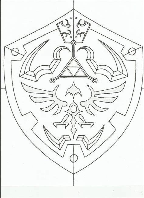 hylian shield template  revandarque adult coloring book pages