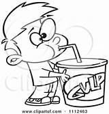 Soda Gulp Clipart Boy Fountain Large Taking Illustration Outlined Royalty Drinking Toonaday Drawing Vector Thirsty Water Ron Leishman Getdrawings Cooler sketch template