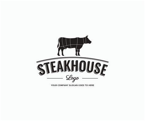 steak house logo design bar  grill logotype emblem steakhouse