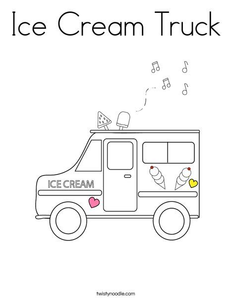 ice cream truck coloring page twisty noodle