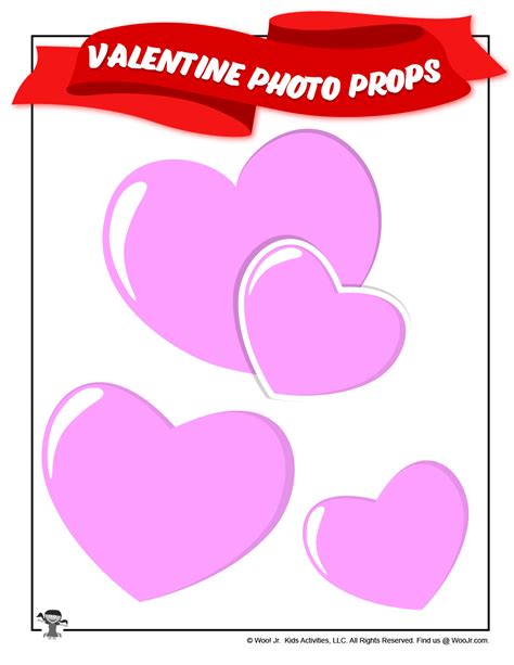 printable valentines day hearts photo prop woo jr kids activities