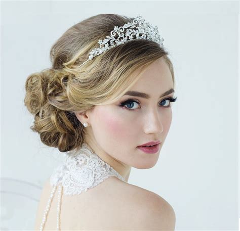 wedding tiara hairstyles ideas  pinterest tiara hairstyles
