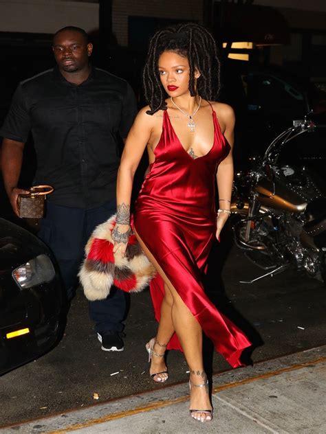 rihanna delivers date night inspiration in stunning red