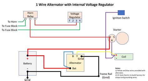 wiring diagram alternator  built  regulator wiring diagram