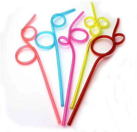 knowing 10pcs colors curly drinking straws drink straws novelty drinks