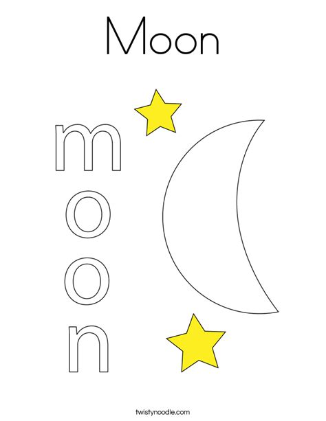 moon coloring page twisty noodle