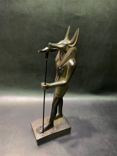 anubis jackal god of afterlife holding was scepter symbol of etsy