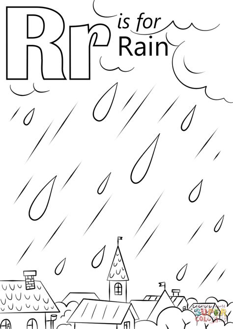 letter    rain coloring page  printable coloring pages
