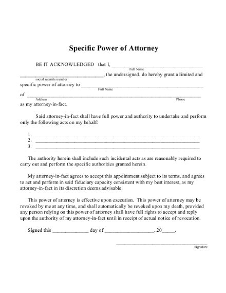 power  attorney letter  examples   write
