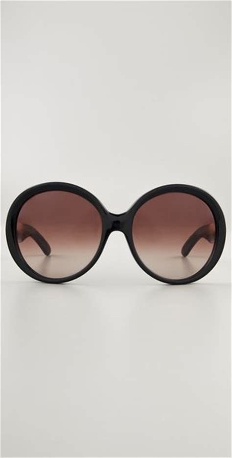 saint laurent oversized round sunglasses in black lyst