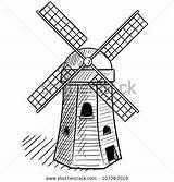 Windmill Windmills Dutch sketch template
