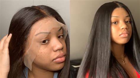 how to install a frontal wig without glue my first time part 2 ft