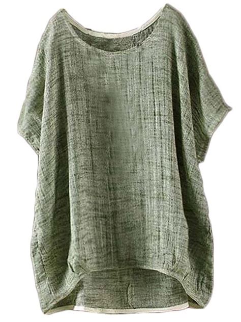 Karuedoo Womens Oversized Loose Casual Linen Shirt Blouse Tops