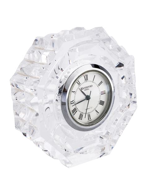 waterford crystal small desk clock silver decorative accents decor
