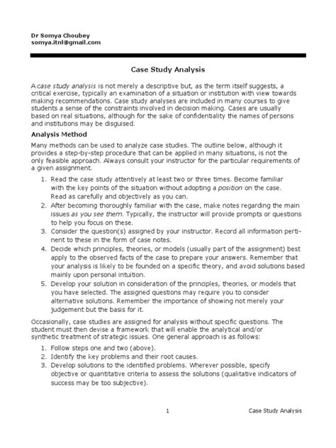 case study analysis case study abstract summary