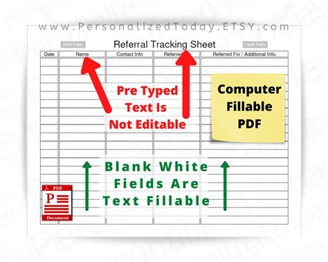referral tracking sheet fillable  print  write  files