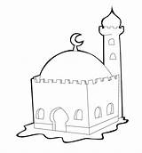 Masjid Mewarnai Anak Mosque Paud Tk Islami Berkubah Menara sketch template