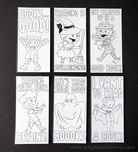 printable halloween bookmarks artsy fartsy mama