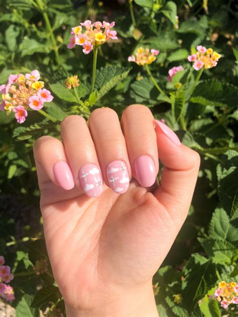 cloud nails cloud design pink nails pink cloud design nail art