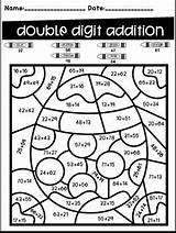 Addition Digit Color Subtraction Regrouping Code Two Easter Double Coloring Worksheets Math Worksheet Spring Kindergarten Number Grade Colouring Pages Teacherspayteachers sketch template