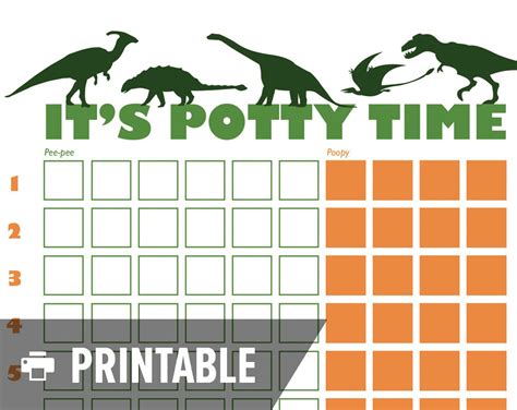potty training chart dinosaur  potty time instant