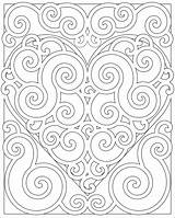 Coloring Pattern Pages Swirl Heart Color Adults Patterns Print Swirly Cool Kids Teens Simple Fun Abstract Designs Popular Mandala Transparent sketch template