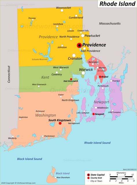rhode island state map usa maps  rhode island ri