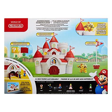 nintendo super mario mushroom kingdom castle playset with exclusive 2 5” bowser figure