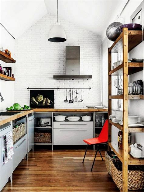 exposed brick wall kitchen design ideas