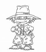 Rugrats Chuckie Coloring Characters Pages Printable sketch template