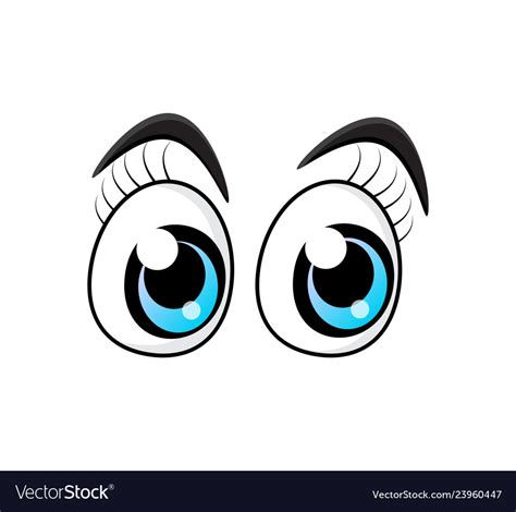 blue cartoon character eyes  eyelashes vector image