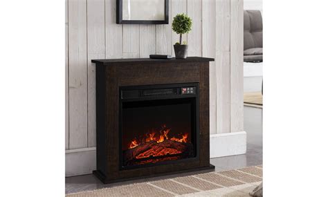 delux electric fireplace mantel heater insert freestanding  remote control groupon