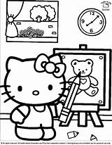 Hello Kitty Coloring Color Pages Kids Library Entertained Keep Them Happy Fun These Will sketch template